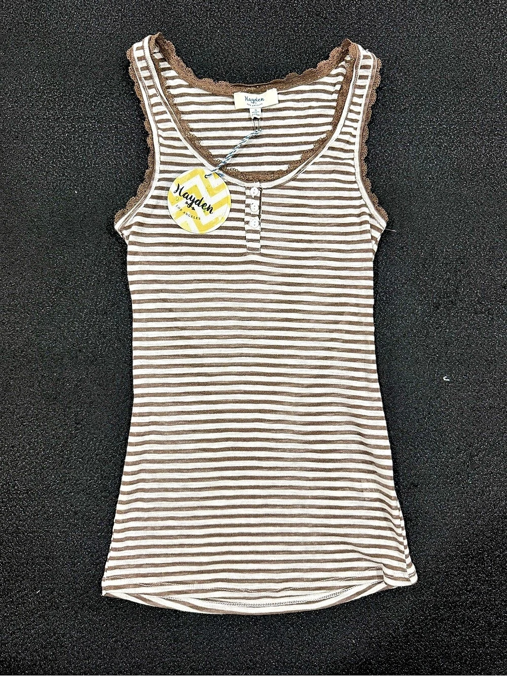 Hayden Striped Tank Top in Brown & White Size Small NWT